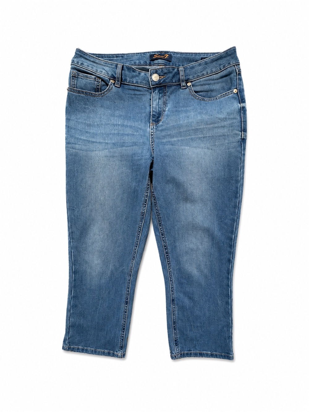 Seven7 Women’s Size 12 Cropped Jeans Light Wash Stretch Denim Capri